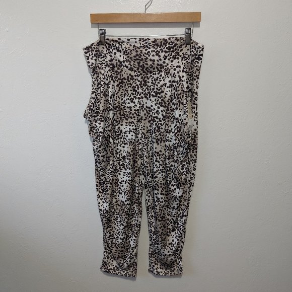 French Laundry Pants - French Laundry Silky Crop Leopard Print Harem Pants Size 1X